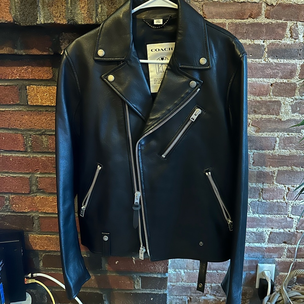 Coach Men’s Leather Moto Jacket - size 46/small